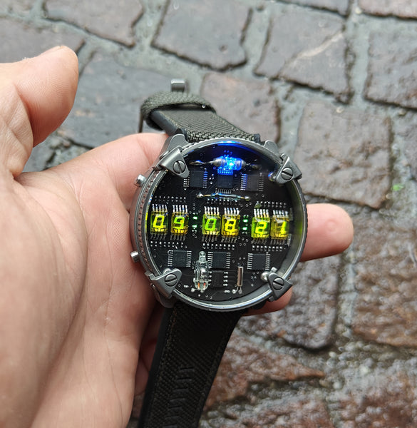 Matrix  Zirconium/Titanium led watch | nixie | Handmade| Italian design