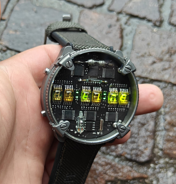 Matrix  Zirconium/Titanium led watch | nixie | Handmade| Italian design