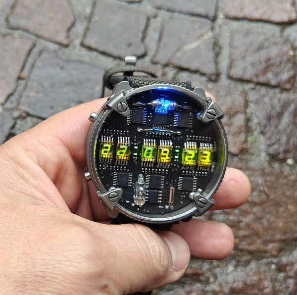Matrix  Zirconium/Titanium led watch | nixie | Handmade| Italian design