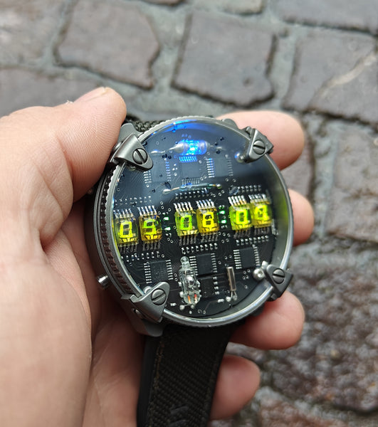 Matrix  Zirconium/Titanium led watch | nixie | Handmade| Italian design