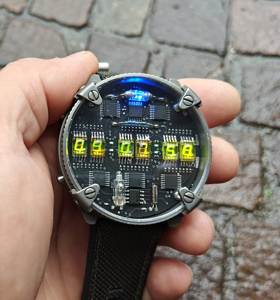 Matrix  Zirconium/Titanium led watch | nixie | Handmade| Italian design