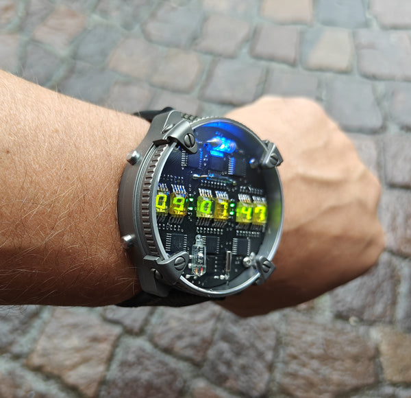 Matrix  Zirconium/Titanium led watch | nixie | Handmade| Italian design