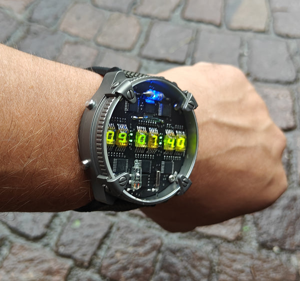 Matrix  Zirconium/Titanium led watch | nixie | Handmade| Italian design