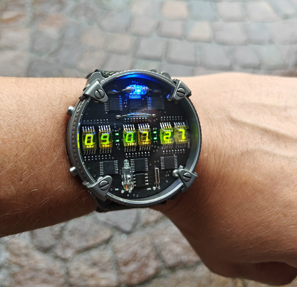 Matrix  Zirconium/Titanium led watch | nixie | Handmade| Italian design
