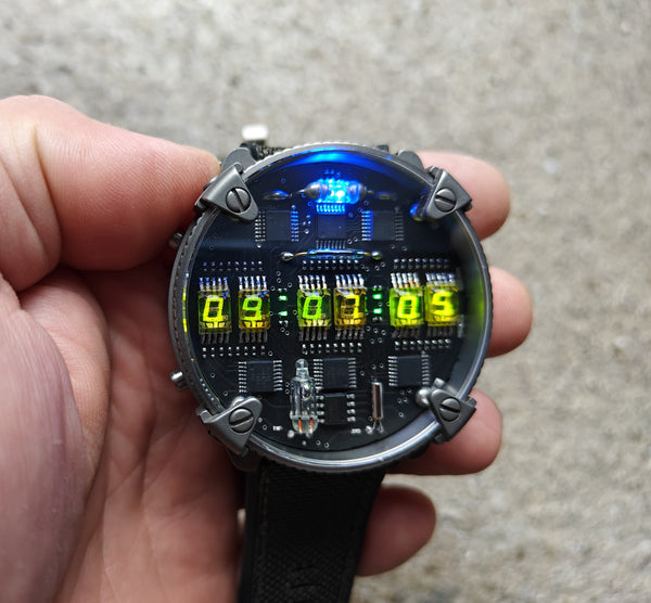 Matrix  Zirconium/Titanium led watch | nixie | Handmade| Italian design