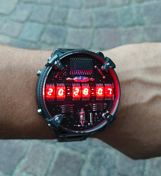 Zirconium led watch | nixie | Handmade| Italian design