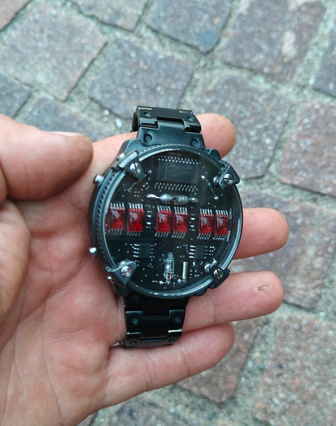 Zirconium led watch | nixie | Handmade| Italian design