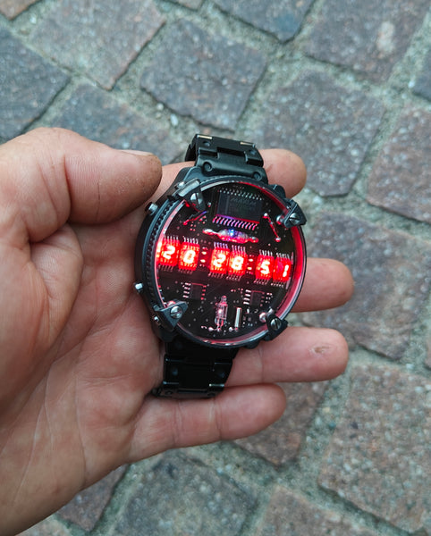 Zirconium led watch | nixie | Handmade| Italian design