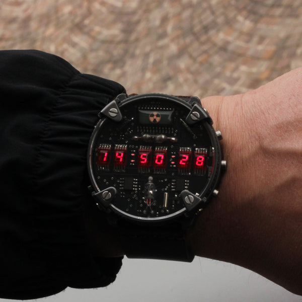 Zirconium led watch | nixie | Handmade| Italian design