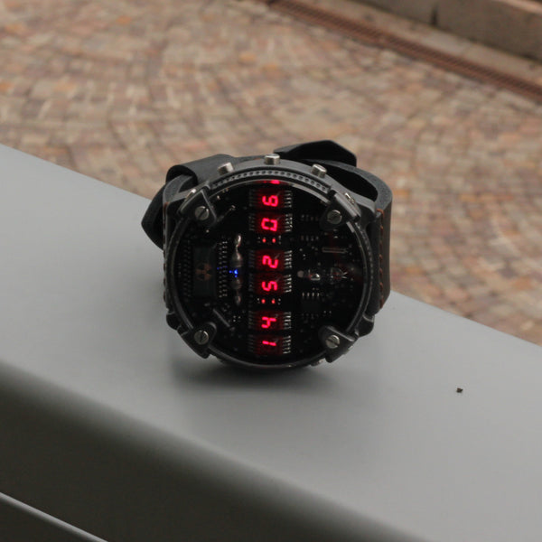 Zirconium led watch | nixie | Handmade| Italian design