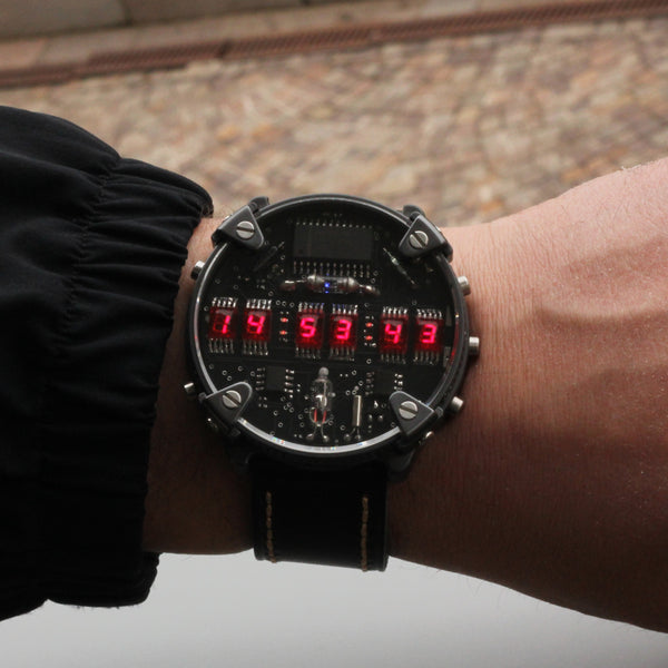 Zirconium led watch | nixie | Handmade| Italian design