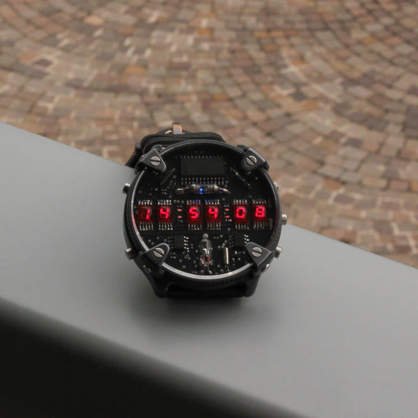 Zirconium led watch | nixie | Handmade| Italian design