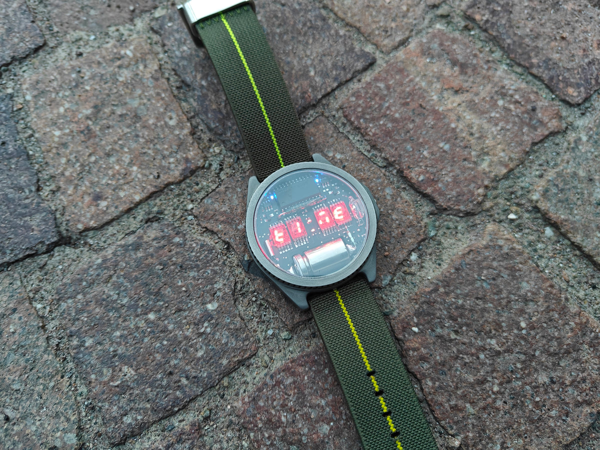 Nixie watch , Titanium watch, self made, with accelerometer and Wi-Fi