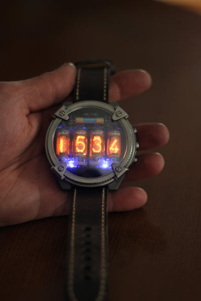 Nixie watch, Titanium , Handmade
