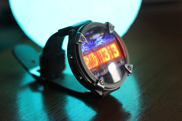 Nixie watch, Titanium , Handmade