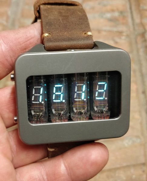 Nixie watch - vfd , Titanium watch, self made with accelerometer. - titantimepiece