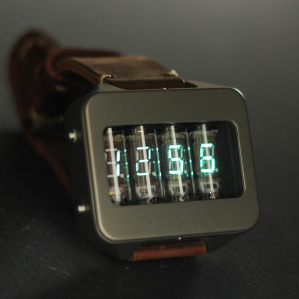Nixie watch - vfd , Titanium watch, self made with accelerometer. - titantimepiece