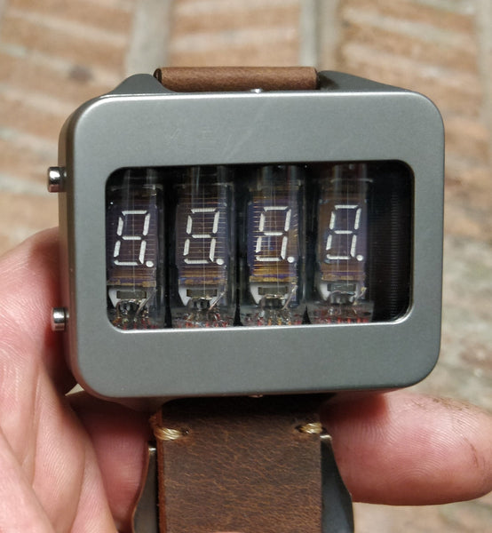 Nixie watch - vfd , Titanium watch, self made with accelerometer. - titantimepiece