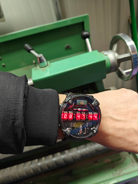 Zirconium led watch | nixie | Handmade| Italian design