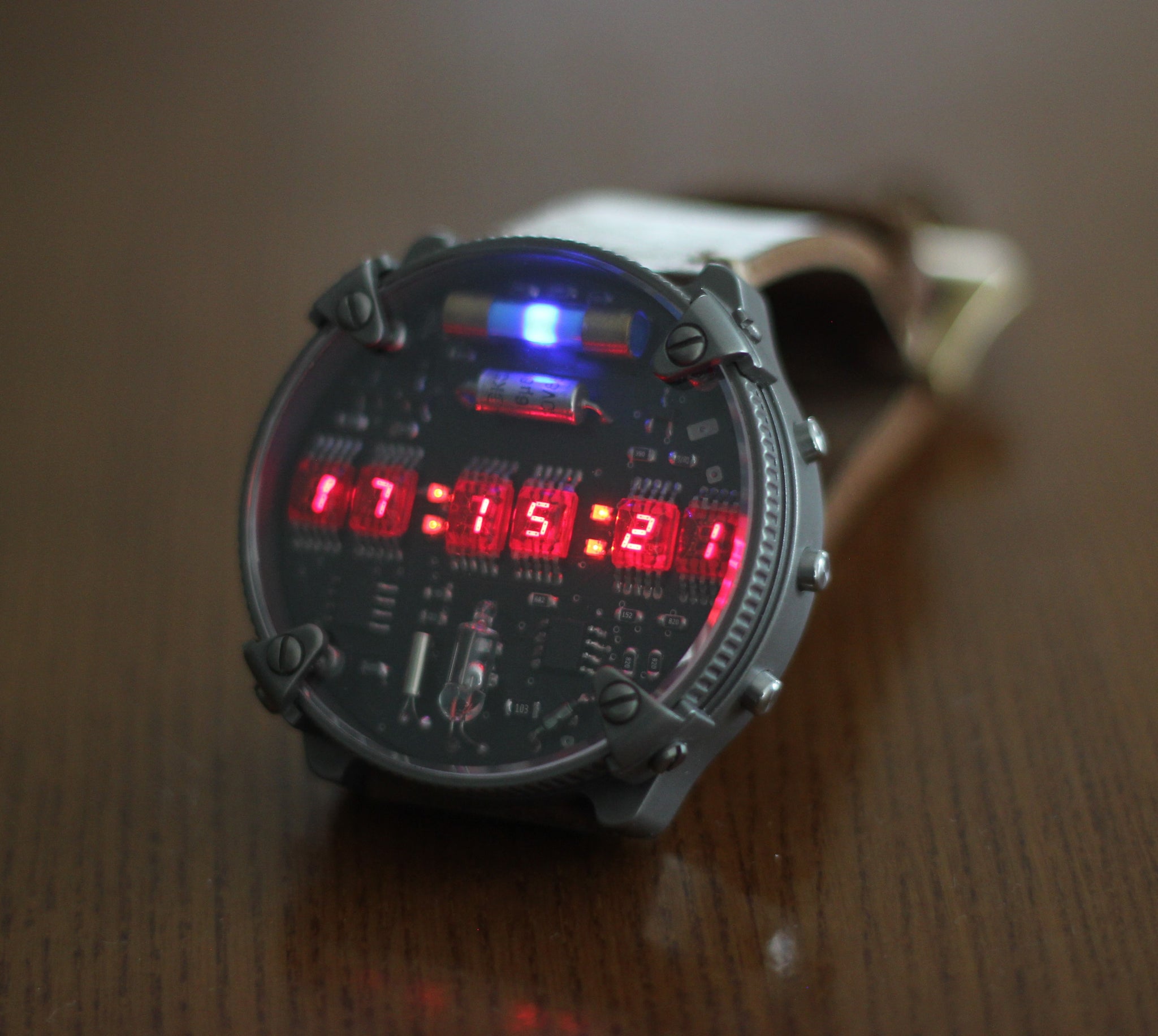 Nixie titanium watch metro matrix