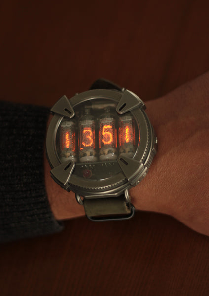 Nixie watch ,Handmade titanium watch, Nixie watch , with γ , β and X-ray radiation dosimeter.