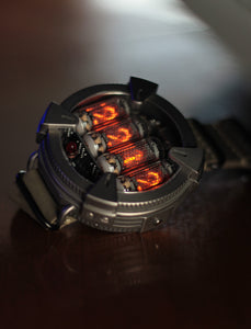 Nixie watch ,Handmade titanium watch, Nixie watch , with γ , β and X-ray radiation dosimeter.