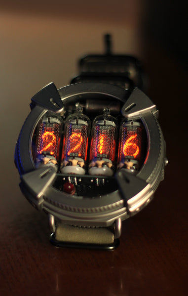 Nixie watch ,Handmade titanium watch, Nixie watch , with γ , β and X-ray radiation dosimeter.