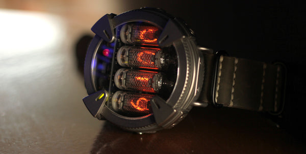 Nixie watch ,Handmade titanium watch, Nixie watch , with γ , β and X-ray radiation dosimeter.