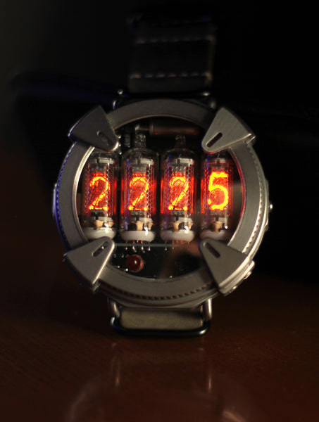 Nixie watch ,Handmade titanium watch, Nixie watch , with γ , β and X-ray radiation dosimeter.