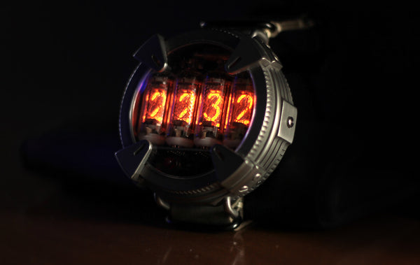 Nixie watch ,Handmade titanium watch, Nixie watch , with γ , β and X-ray radiation dosimeter.