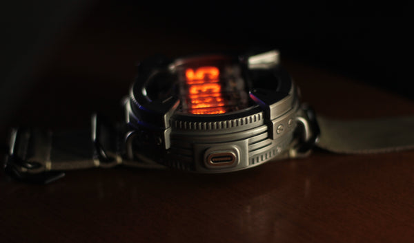 Nixie watch ,Handmade titanium watch, Nixie watch , with γ , β and X-ray radiation dosimeter.