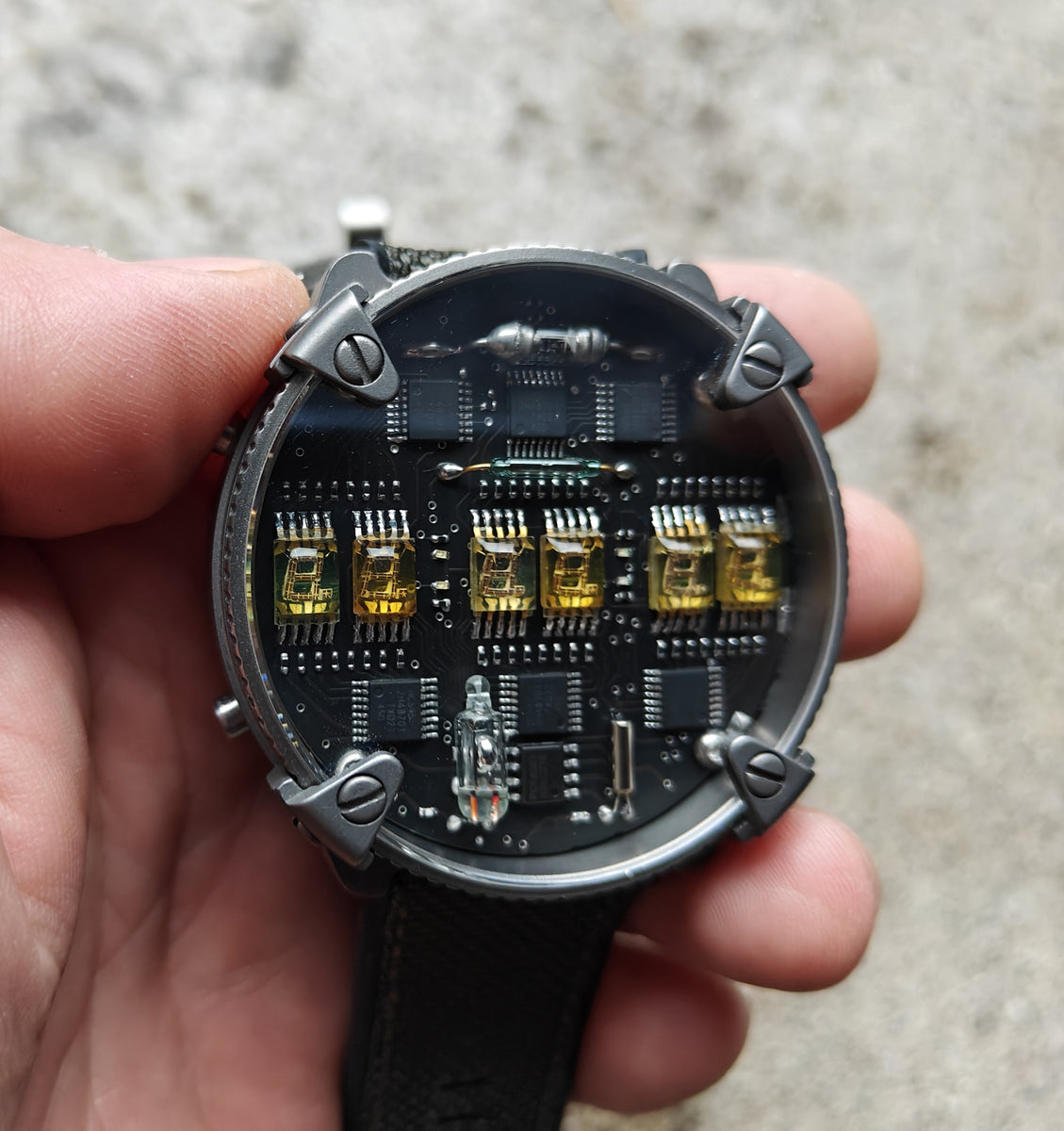 Matrix Zirconium/Titanium led watch | nixie | Handmade| Italian design