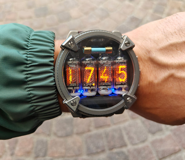 Nixie watch, Titanium , Handmade