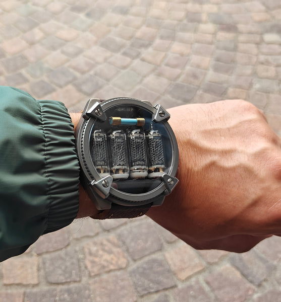 Nixie watch, Titanium , Handmade