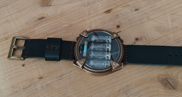 Special Nixie watch, Brass, bronze watch, Handmade with accelerometer