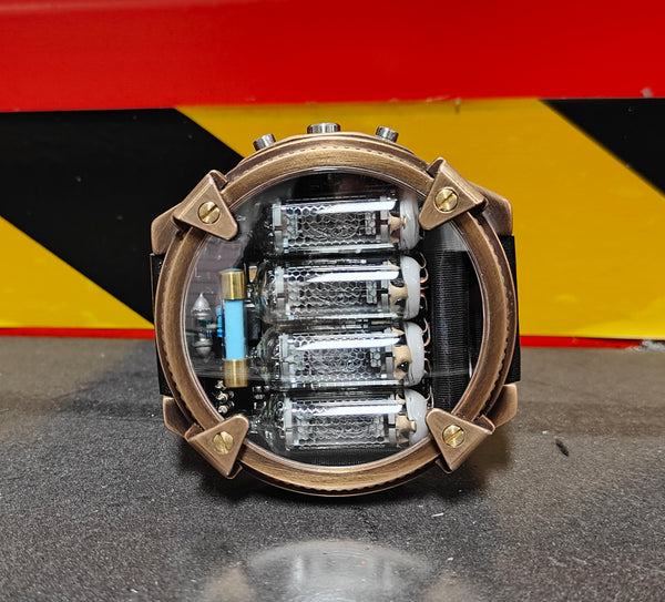 Special Nixie watch, Brass, bronze watch, Handmade with accelerometer