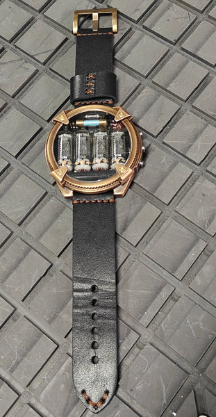 Special Nixie watch, Brass, bronze watch, Handmade with accelerometer