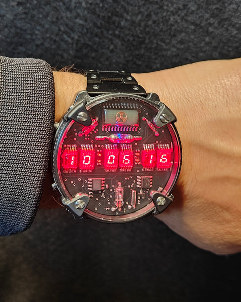 Zirconium led watch | nixie | Handmade| Italian design