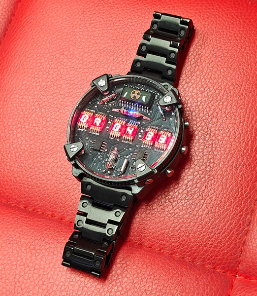 Zirconium led watch | nixie | Handmade| Italian design