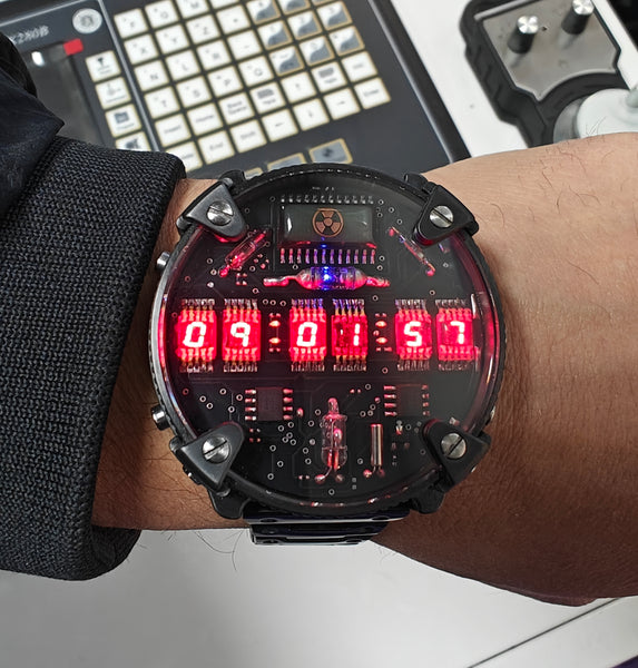 Zirconium led watch | nixie | Handmade| Italian design