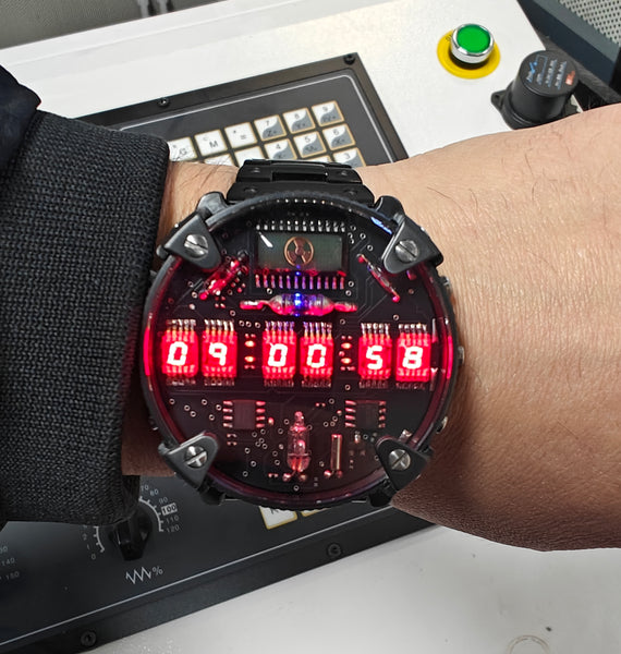 Zirconium led watch | nixie | Handmade| Italian design