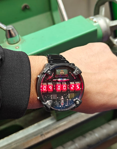 Zirconium led watch | nixie | Handmade| Italian design