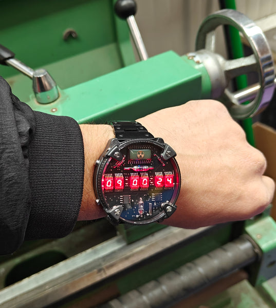 Zirconium led watch | nixie | Handmade| Italian design