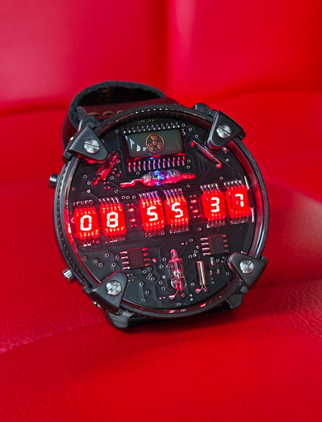 Zirconium led watch | nixie | Handmade| Italian design