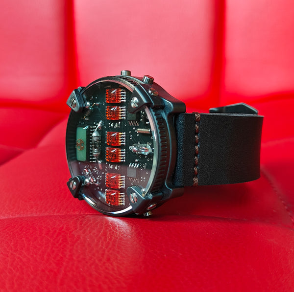 Zirconium led watch | nixie | Handmade| Italian design