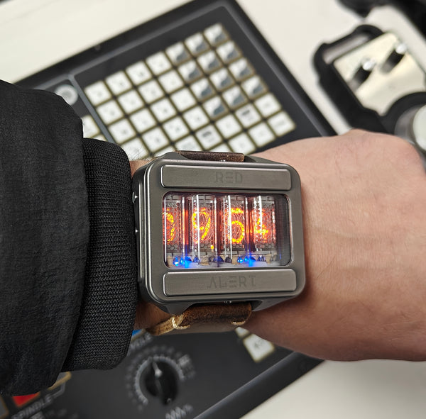 Nixie watch,  Titanium watch, Handmade, Full functions with accelerometer.