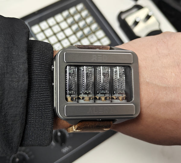 Nixie watch,  Titanium watch, Handmade, Full functions with accelerometer.