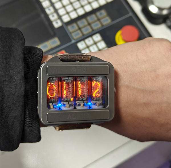 Nixie watch,  Titanium watch, Handmade, Full functions with accelerometer.