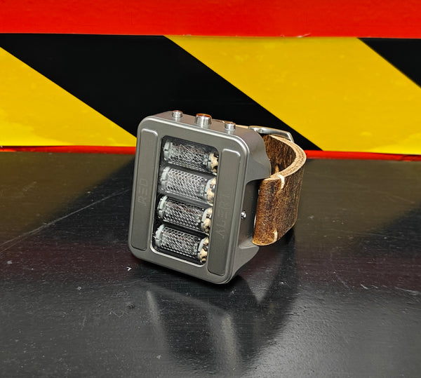 Nixie watch,  Titanium watch, Handmade, Full functions with accelerometer.