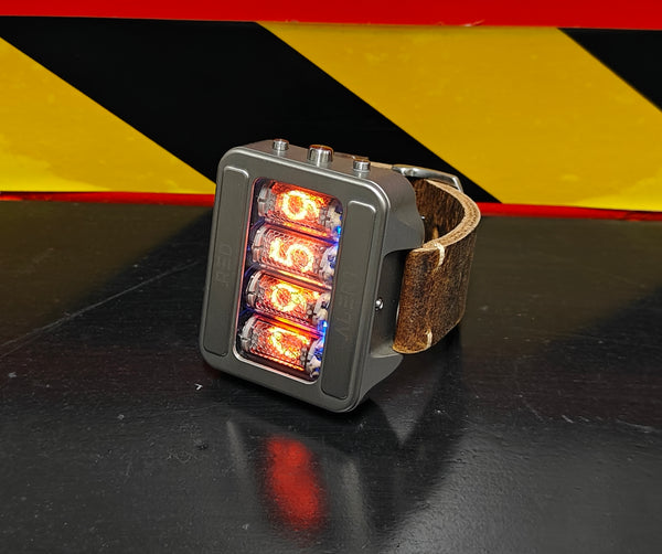 Nixie watch,  Titanium watch, Handmade, Full functions with accelerometer.